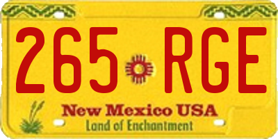 NM license plate 265RGE