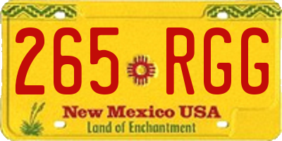 NM license plate 265RGG