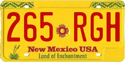 NM license plate 265RGH