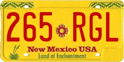NM license plate 265RGL