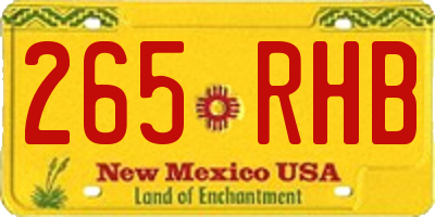 NM license plate 265RHB