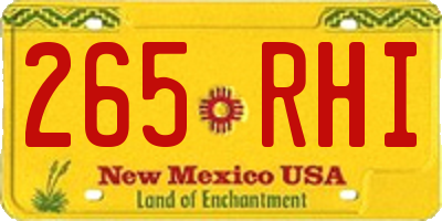 NM license plate 265RHI