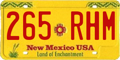 NM license plate 265RHM