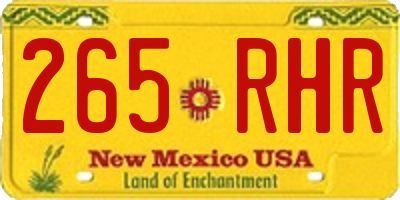 NM license plate 265RHR