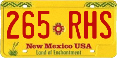 NM license plate 265RHS