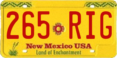 NM license plate 265RIG