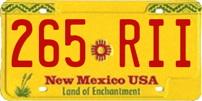 NM license plate 265RII