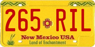 NM license plate 265RIL