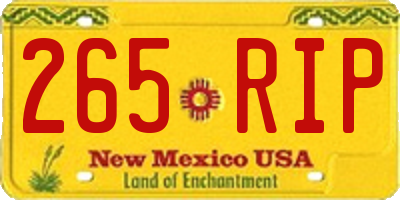 NM license plate 265RIP