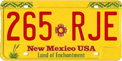 NM license plate 265RJE