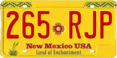 NM license plate 265RJP