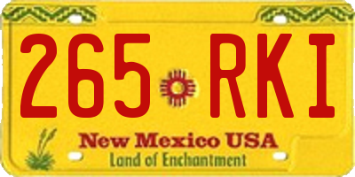 NM license plate 265RKI
