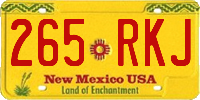 NM license plate 265RKJ