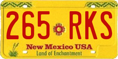 NM license plate 265RKS