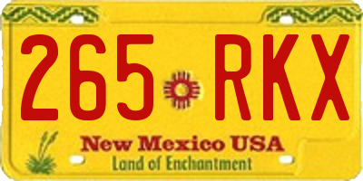 NM license plate 265RKX