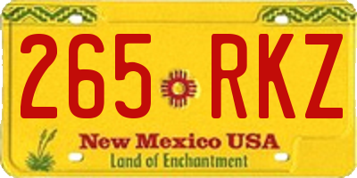 NM license plate 265RKZ