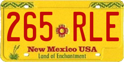 NM license plate 265RLE