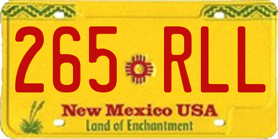 NM license plate 265RLL