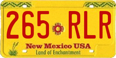NM license plate 265RLR