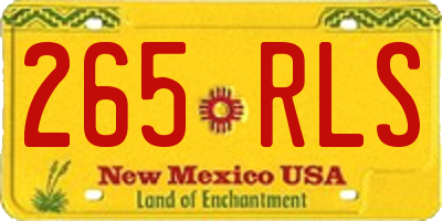 NM license plate 265RLS