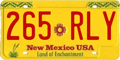 NM license plate 265RLY