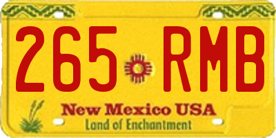 NM license plate 265RMB