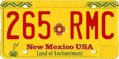 NM license plate 265RMC