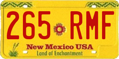 NM license plate 265RMF