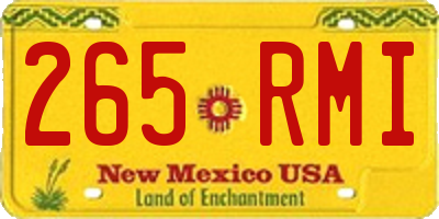 NM license plate 265RMI