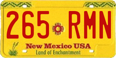 NM license plate 265RMN