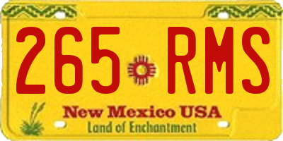 NM license plate 265RMS