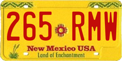 NM license plate 265RMW
