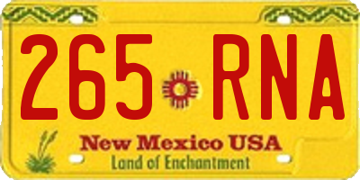 NM license plate 265RNA