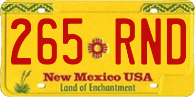 NM license plate 265RND