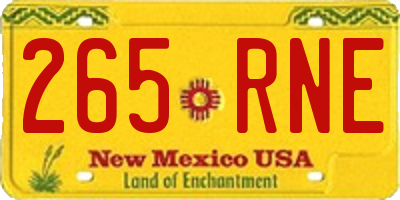 NM license plate 265RNE