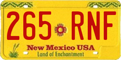 NM license plate 265RNF