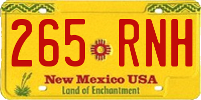 NM license plate 265RNH
