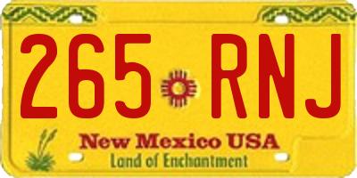 NM license plate 265RNJ