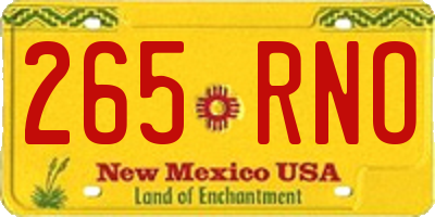 NM license plate 265RNO