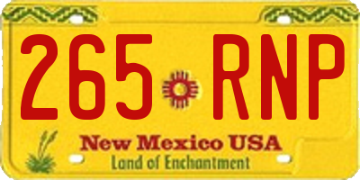 NM license plate 265RNP