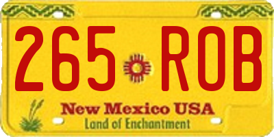 NM license plate 265ROB
