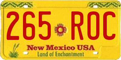 NM license plate 265ROC