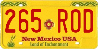 NM license plate 265ROD