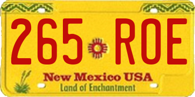 NM license plate 265ROE