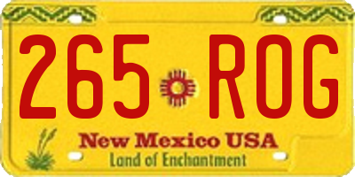 NM license plate 265ROG