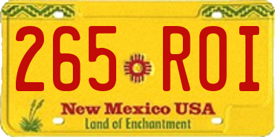 NM license plate 265ROI