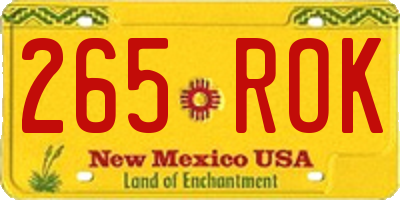 NM license plate 265ROK