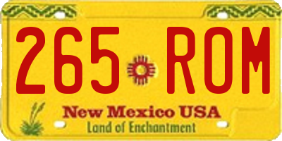 NM license plate 265ROM