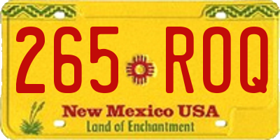 NM license plate 265ROQ