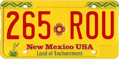 NM license plate 265ROU